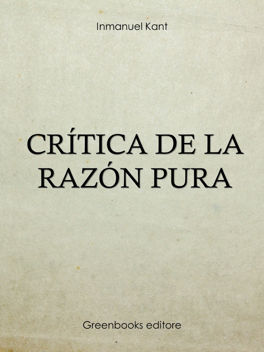 Portada de Crítica de la razón pura